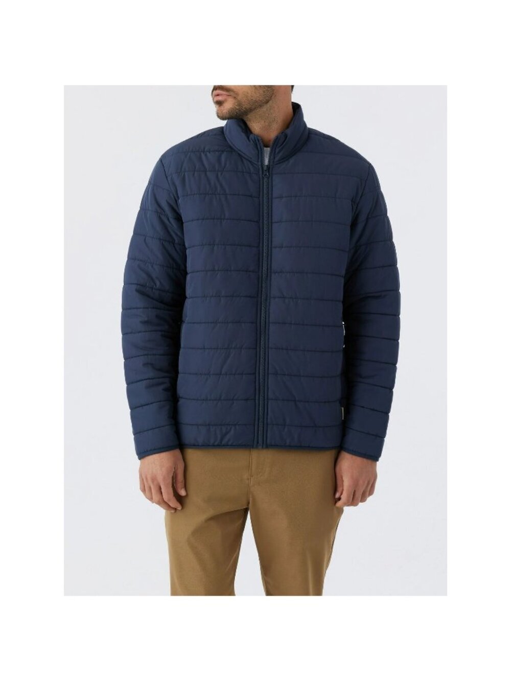 Voyager Men's L Polar Fleece Lined Puffer Jacket Water-Resistant Blue M0956